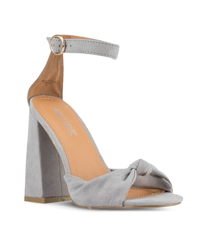 APL Public Desire Embrace scarpe sandali donna UK 7 EU 40 grigio annodato tacco svasato