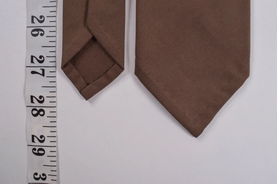 Belvest Neck Tie NWT Brown Solid Cotton Blend - Image 4 of 4