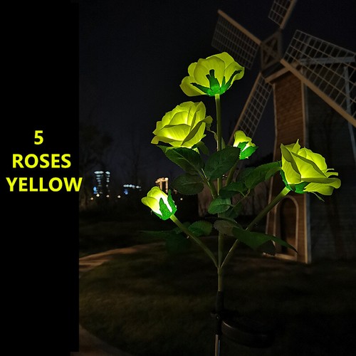 2Pack Solar Flower Llights 10 Roses Waterproof Outdoor Lights Garden Yard Decor - Picture 8 of 16