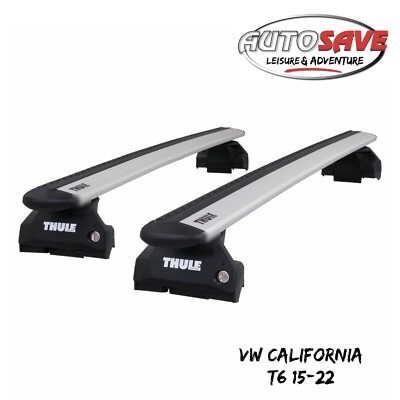 Thule Alu WingBar Evo Silver Roof Bars to fit VW California T6 15-22 T-Profile