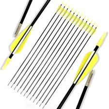 12/24 frecce in fibra di vetro 31 pollici frecce da caccia tiro con l'arco esercizi bersaglio caccia principianti