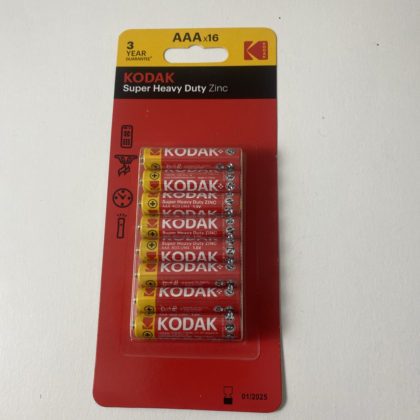 Kodak Batteries Super Heavy Duty Zinc AAA Batteries 16 Pack Exp 01/25 AAA-image