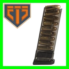 Glock 43 Carbon Smoke 9 Round Magazine 9rd 9mm Mag by ETS Elite Tactical