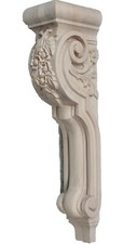 26 inch Large Maple Wood Corbel Bracket Floral Carving Bookend Solid Maple Wood