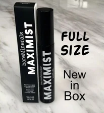 BareMinerals MAXIMIST Phyto-Fiber Volumizing Mascara - MAXIMUM BLACK -Full Size