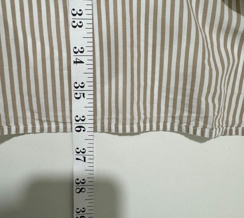 Cutter & Buck Shirt Mens 2XT Button Up Beige Striped Short Sleeve 100% Cotton - Picture 8 of 8