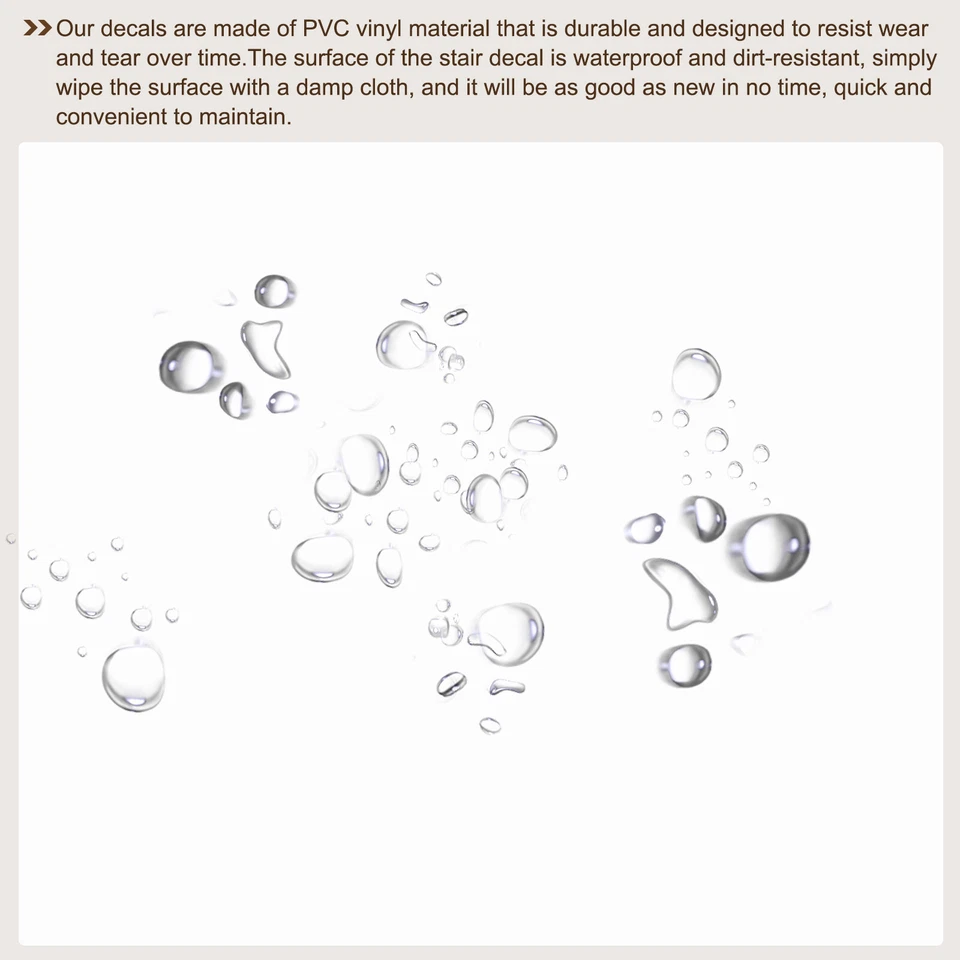 14pcs Self-Adhesive Stair Stickers Peel and Stick Vinyl Staircase Decals - Image 3 of 4