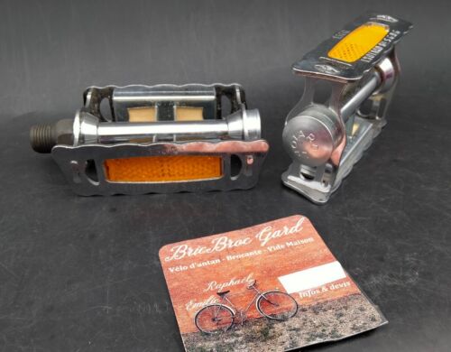 NOS Pedales LYOTARD 136 R Old bike pedal bici 9/16" Eng vélo Mobylette Moped - Photo 1/12