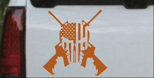 Punisher bandera americana cruzada AR15 armas coche camión ventana portátil calcomanía - Imagen 30 de 32