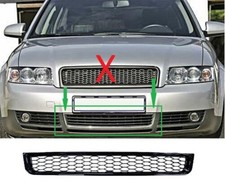 Stoßstange Waben Gitter Für Audi A4 8E B6 ab 2001-2005 Mitte GLANZ SCHWARZ