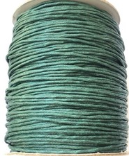 10 Yards Genuine Teal Natural Round Cotton Waxed Cord-Jewelry Supplies