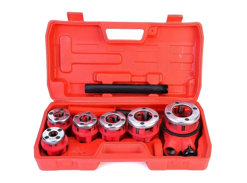 FILIERA FILIERE PER TUBI IDRAULICI CON PROLUNGA 7pz 1/4" 3/8" 1/2" 3/4" 1" 1-1/4 - Immagine 2 di 2