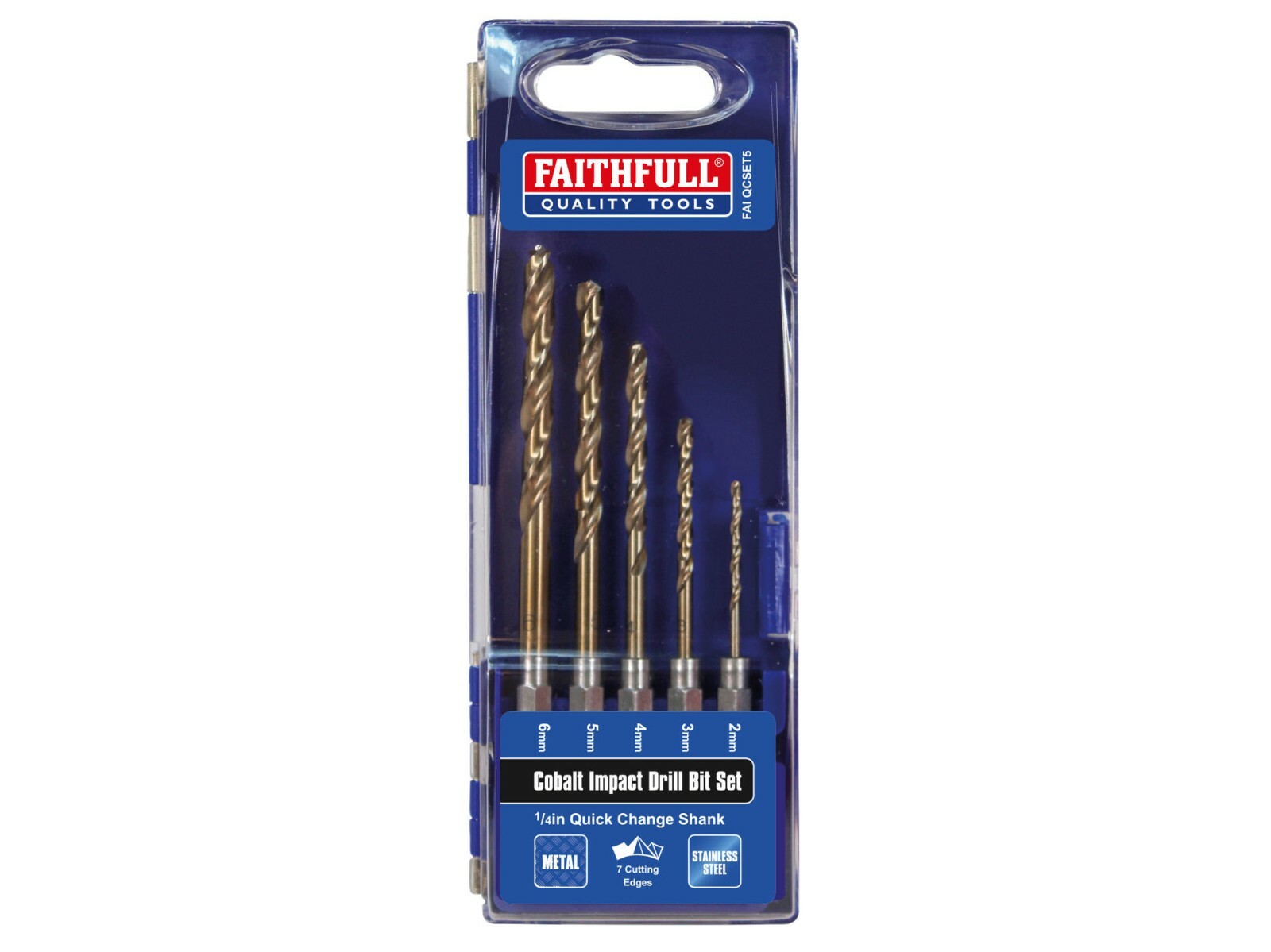 Faithfull Hsse M35 Cobalt Quick-Change Impact Drill Bit Set, 5 Piece - Image 4