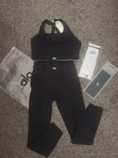 ALO Black 2-Piece Activewear Set Sports Bra &...