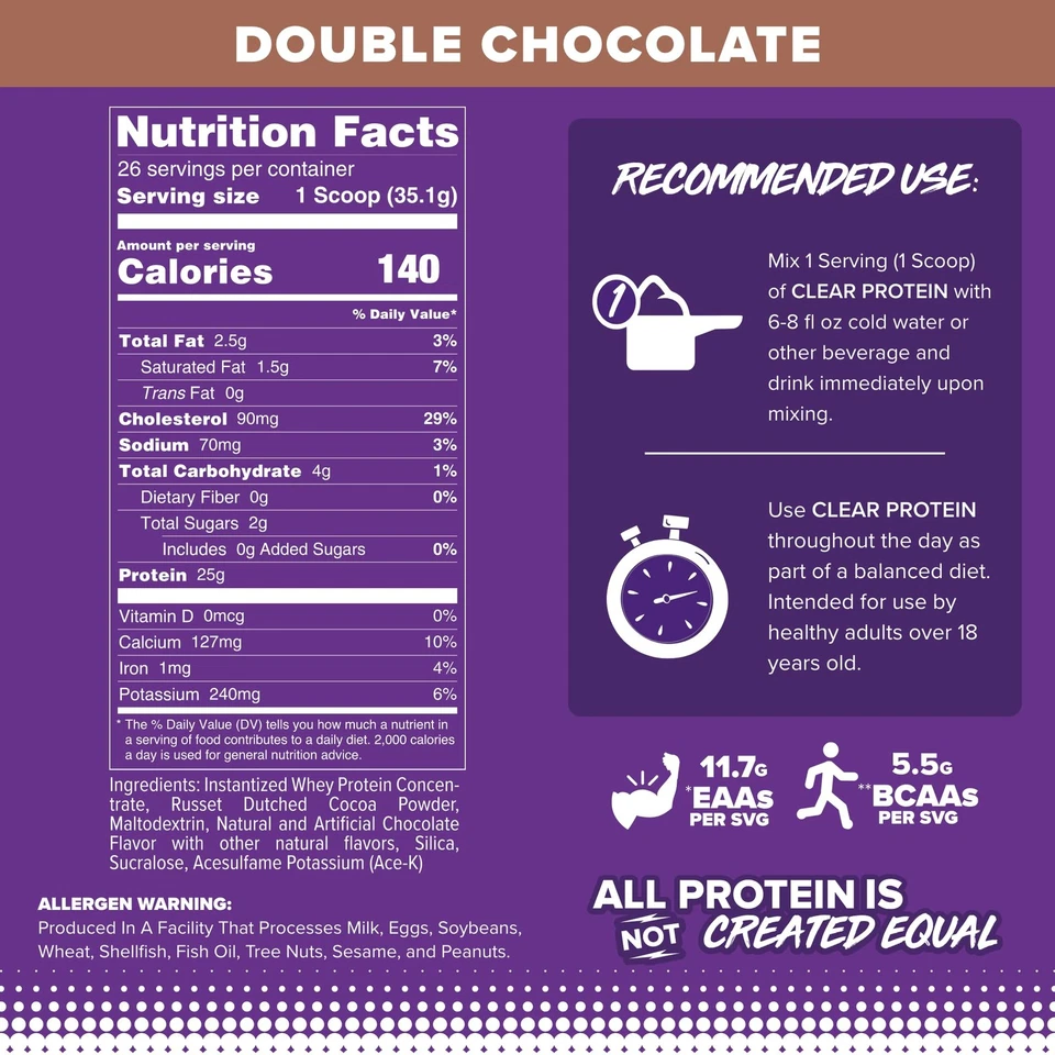 FINAFLEX Clear Protein, Double Chocolate - 2 lb - Promotes Muscular Performan... - Image 2 of 4