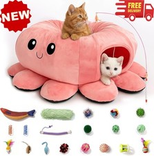 Cama t nel para gatos con 20 juguetes, t nel de juego plegable para gatos de int