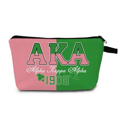 AKA Alpha Kappa Alpha Print Makeup Bag 1908 Design Cosmetic Organizer Sisterh...