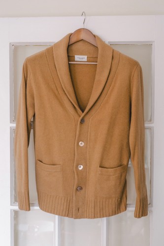 United Arrows Camel Shawl Collar Cardigan - Wool - Size M (à la Camoshita) - Picture 3 of 8