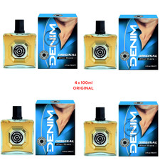 4 x Denim Men ORIGINAL Aftershave Lotion MASCUNINE , WOODY and SPICY Scent