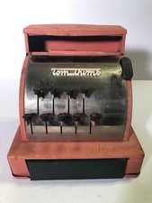 Vintage 1950's Tom Thumb Toy Cash Register For Girls, Pink Color Drawer Has Bell