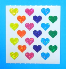 Glittery Colorful Hearts Sandylion Sticker Mod Sheet 2"x 2"