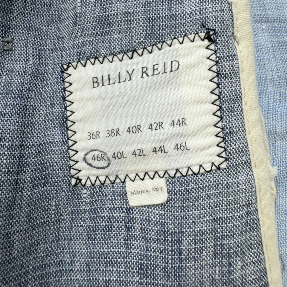 Billy Reid Sport Coat Men 46 Blue Italian Linen Blazer Jacket Lewis Unstructured - Image 2 of 4