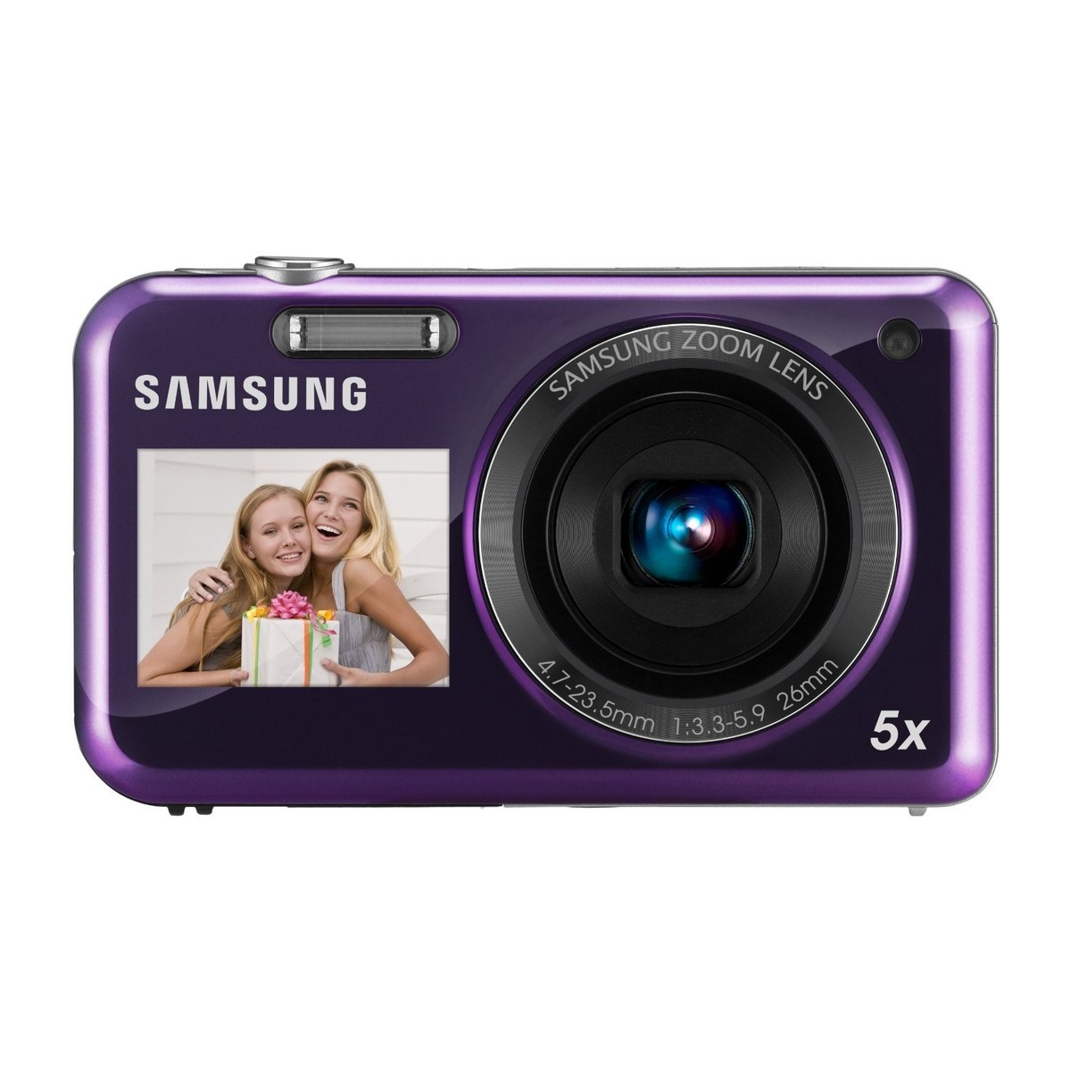 Samsung PL120 Dual Screen Digital Camera 14MP 5x Optical Zoom Red