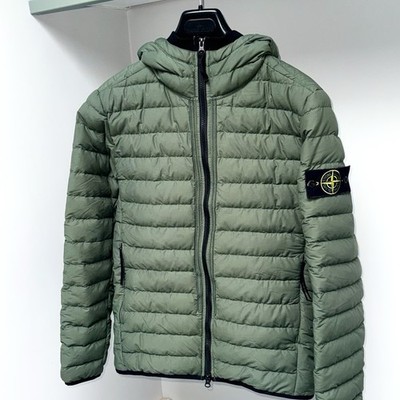Stone Island gefütterte Jacke Mantel Herren klein grün O-Baumwolle/R-Nylon Tela ptp20''