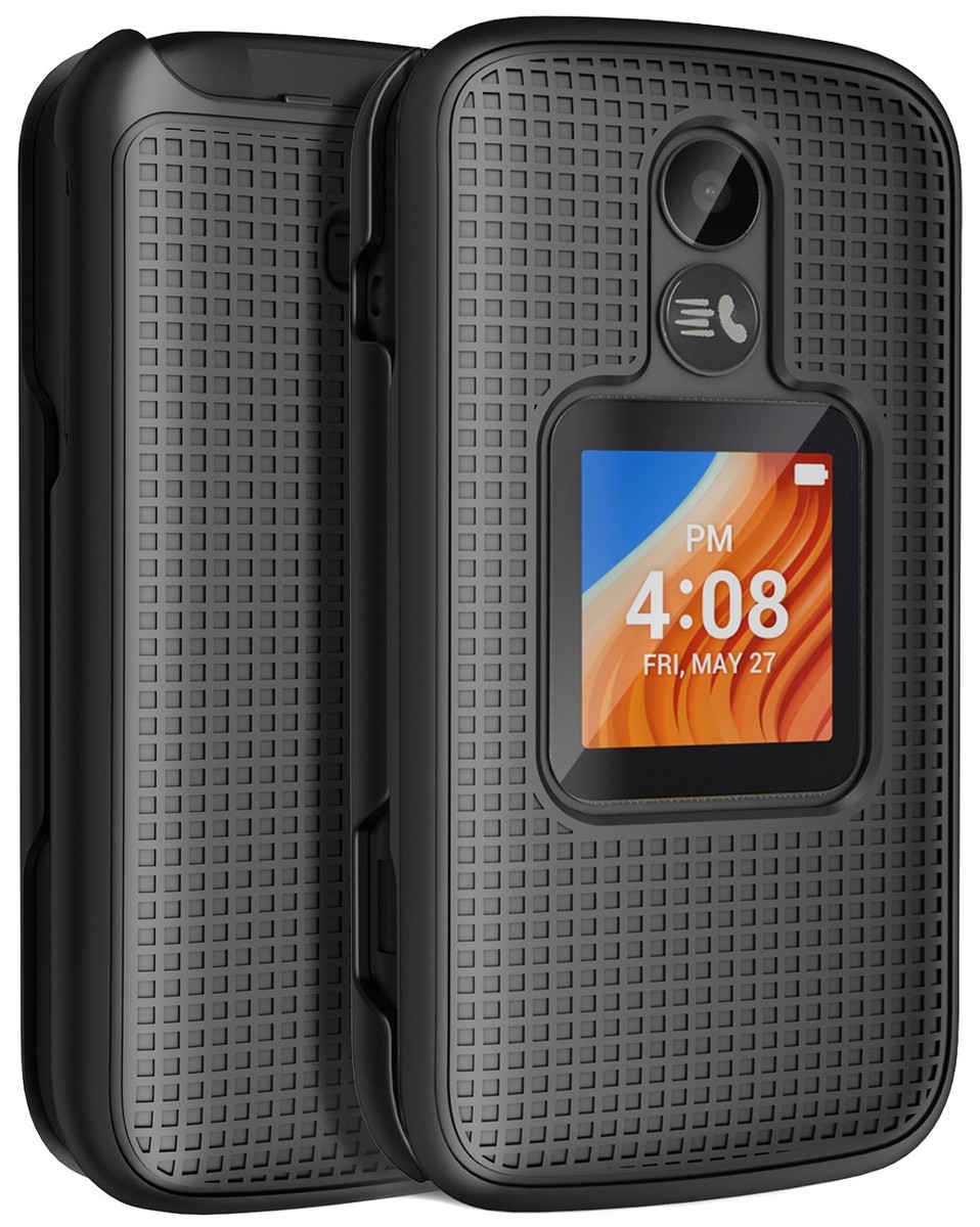 Grid Textured Hard Shell Case Cover for Alcatel TCL Flip Phone (T408DL)