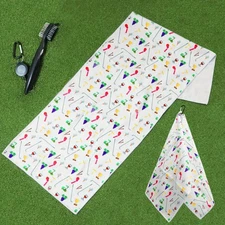 Golf Towels 14x42 for Golf Bags with Clip Microfiber Waffle Pack and Brush Set