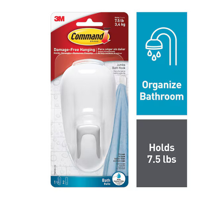 #ad Command Bathroom HookMolded Plastic2 1 4 In 17600B ES Command 17600B ES $13.57