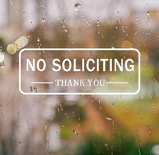 4 Pack Self-Adhesive No Soliciting Sign for House, Front Door, Business Windo...