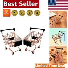 Charming Mini Metal Shopping Cart D cor - Organizes Pens and Gadgets Gracefully