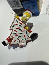 VTG The Simpsons Homer Eating Xmas Tree Cookie Ornament 2004 Plastic