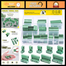 32Pcs Pluggable Terminal Blocks Connectors, 5mm Pitch PCB Mount, Male Female, 2-