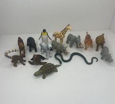 Safari LTD Animal Toy Figure Lot of 14 - Lion, Rhino, Snapping Turtle, Zebra