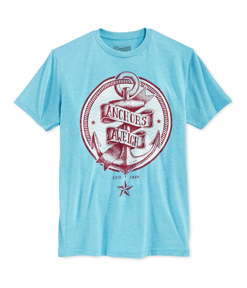 Модифицированная мужская футболка с рисунком якоря, синяя, Маленькая