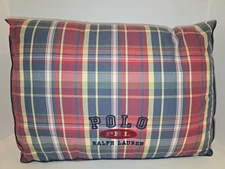 Polo Ralph Lauren  Wedge Bolster Bedside Pillow Garrison Plaid 20" Wide Tartan