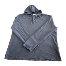 Mutual Weave Henley Hoodie Shirt Mens XXL Grey Long Sleeve