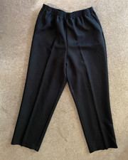 Women's Alfred Dunner Pull-On Elastic Waist Pants Size 12 Medium Black