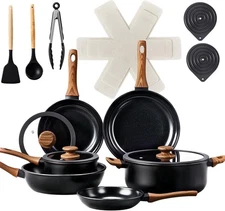 20-Piece Kitchen Cookware Set, Nonstick RV & Apartment Cooking Set Frying Pans