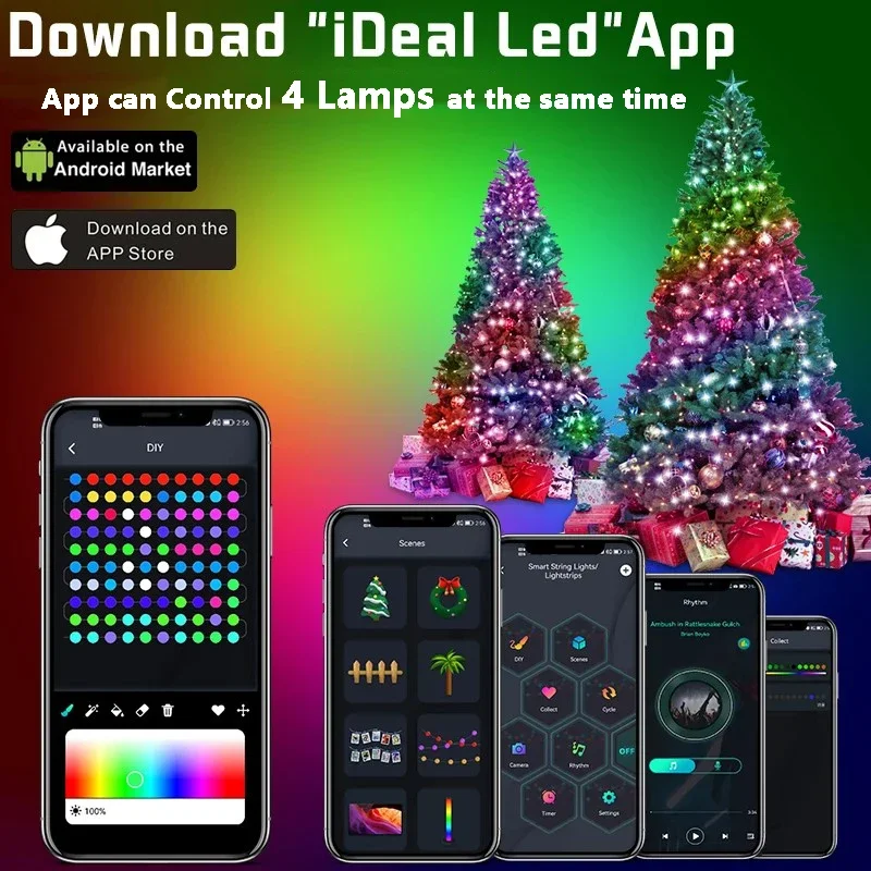 Christmas LED String Smart Lights Waterproof With Phone App Remote Control