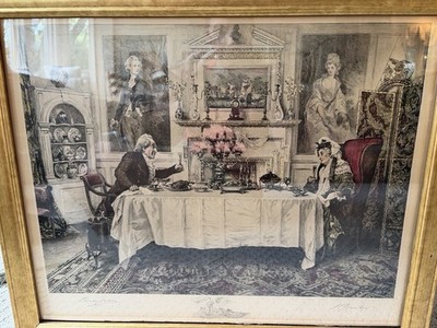 Antique W Dendy Sadler  Darby & Joan  W H Boucher Remarque Signed Re-proof #8612