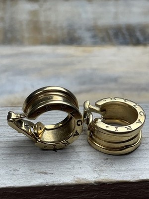 Bvlgari 18k Yellow Gold B. Zero 1 Hoop Earrings 15.09 Grams