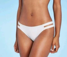 NWT Shade & Shore Women's Side Tab Low Coverage Cheeky Swim Bottom White XL