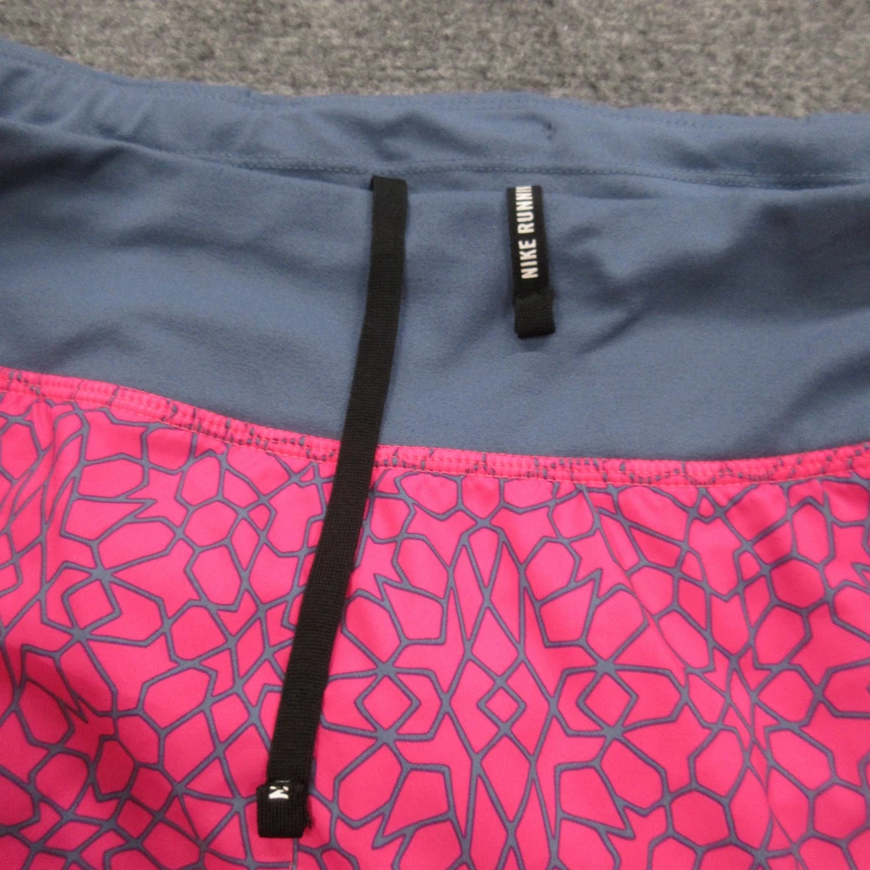 Pantalones Cortos de Correr Nike Dri-Fit Para Mujer Grandes Rosa Estampado Geométrico Forrados Ligeros Foto 3 de 4