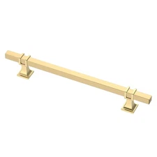 6 Pack Gold Cabinet Pulls 7 Inch Hole Centers Square Kitchen Hardware Handle