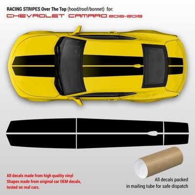 Aufkleber / Stickers for car top racing stripes Chevrolet Camaro 2016 - 2018