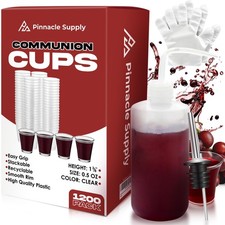 1200 Pack Communion Cups with Communion Cup Filler, Pour Spout & Food Prep Gl...