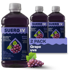Suero I.V. Electrolyte Drink, Grape Flavor 33.8  fl  oz   Hydrate 2-Pack 